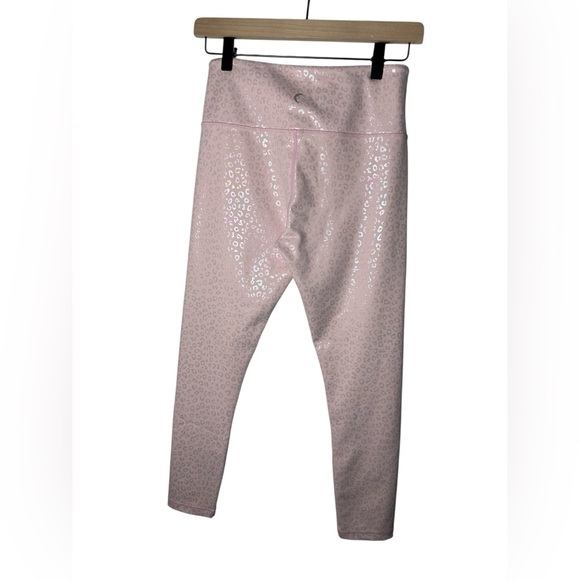 Zyia Active Women’s Light Pink Shimmer Leopard Leggings Size 6-8 / S - Picture 3 of 5